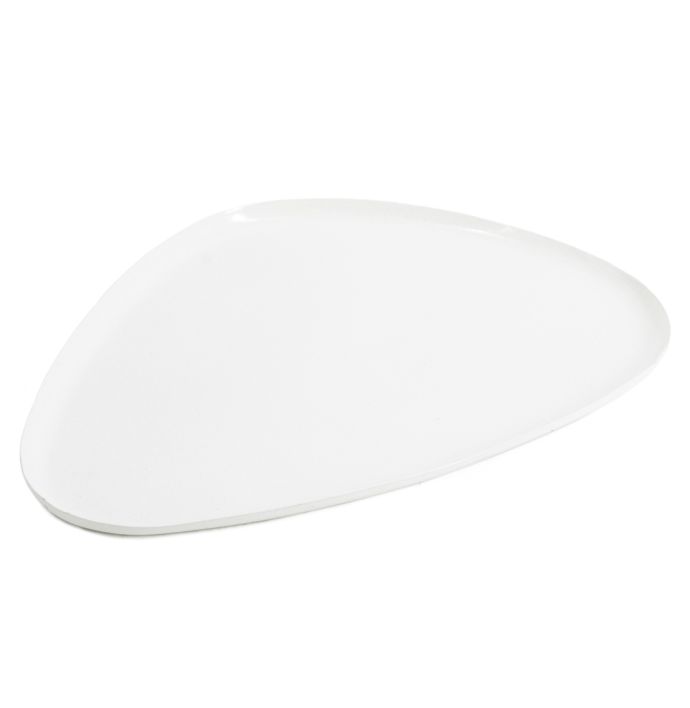 Metalen tray organisch white marble