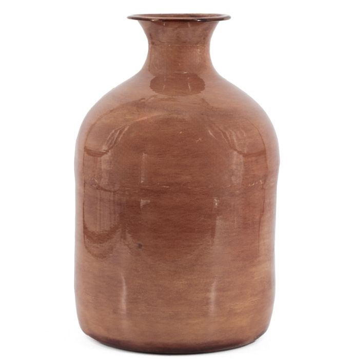Metalen vaas amber wb