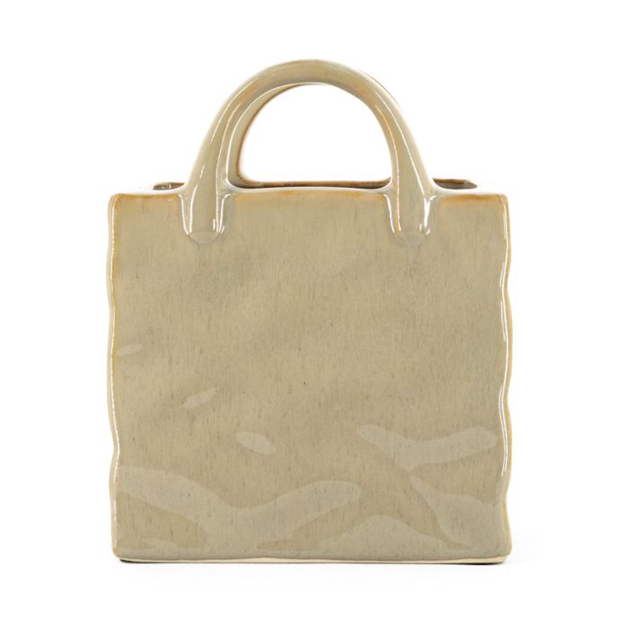 Aardewerk vaas Shopper S beige