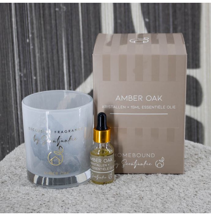 Geur kristal met 15ml essentiële olie amber oak