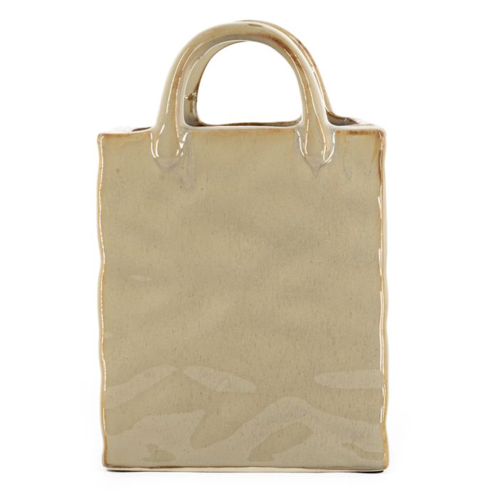 Aardewerk vaas Shopper L beige