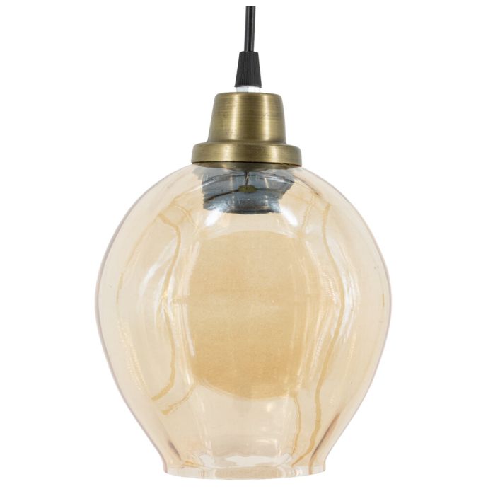 Hanglamp glas roest/goud