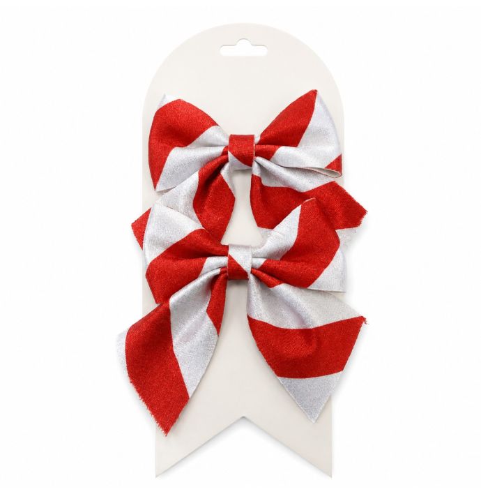 Stoffen strik set van 2 13cm rood/wit