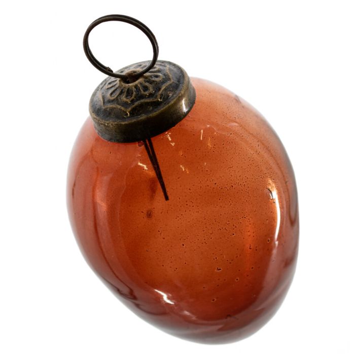 Kerstbal glas amber