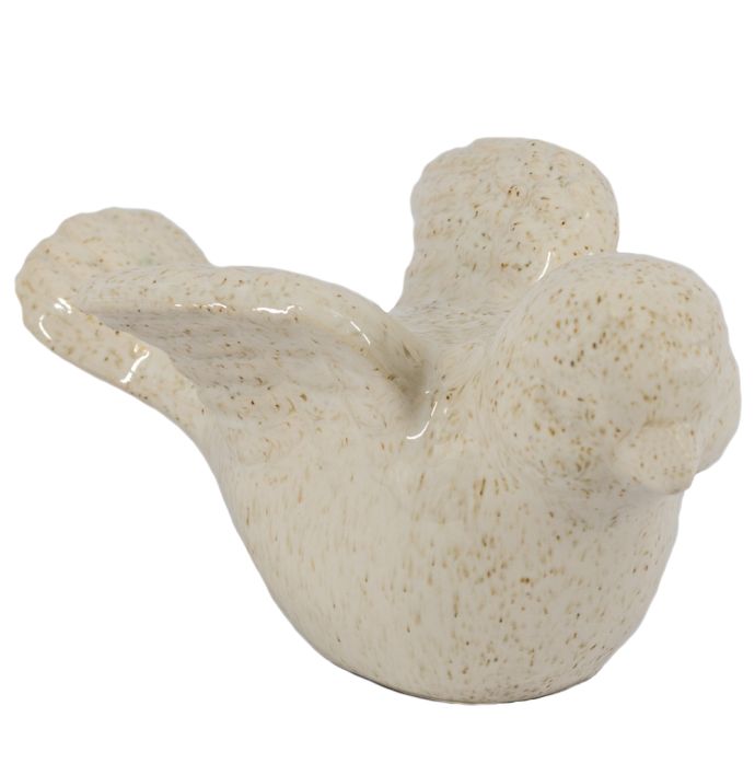 Aardewerk vogel beige wb