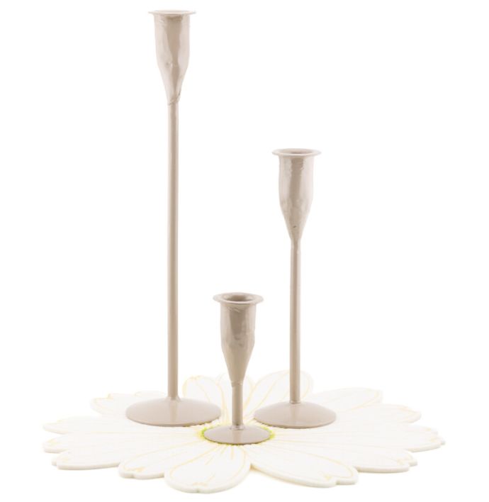 Kaarsenstandaard 15cm beige