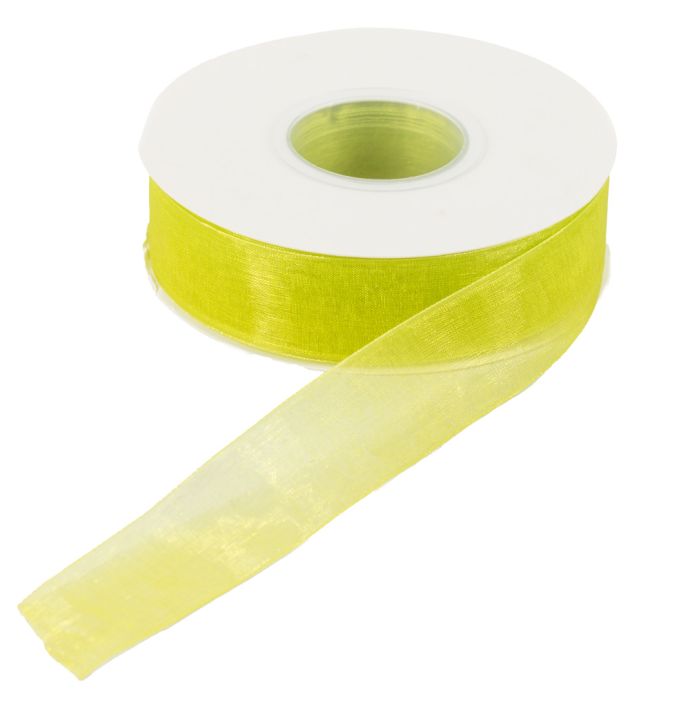 Organza lint groen 25mm rol met 45 meter