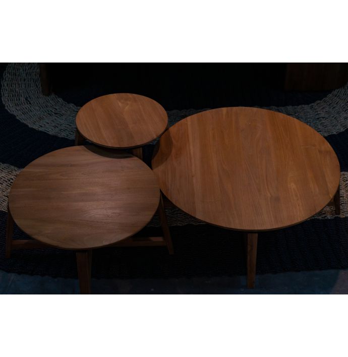 Salontafel Rinon rond teak 80cm