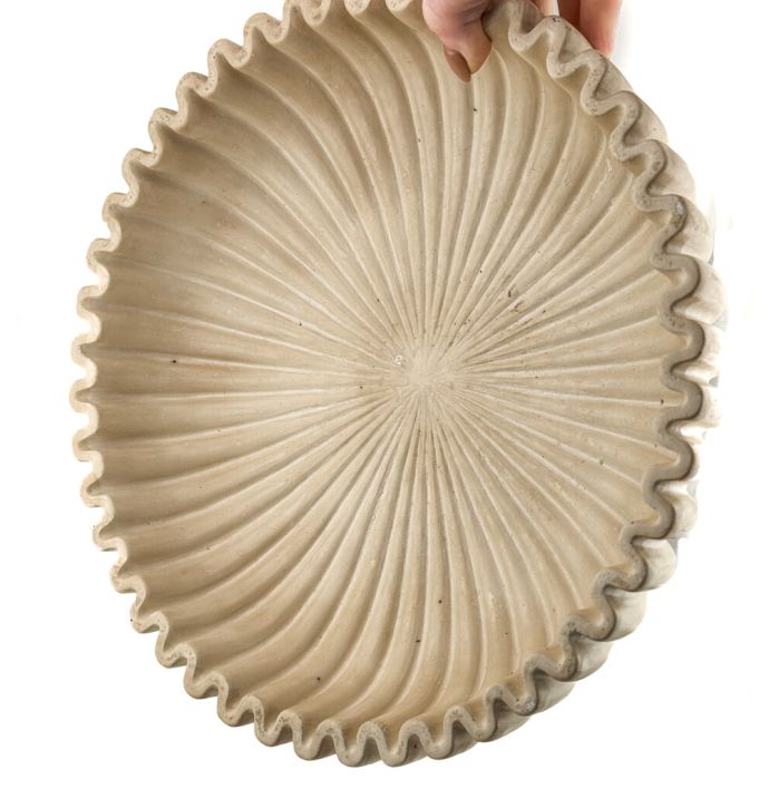 Aardewerk tray ribbel beige wb