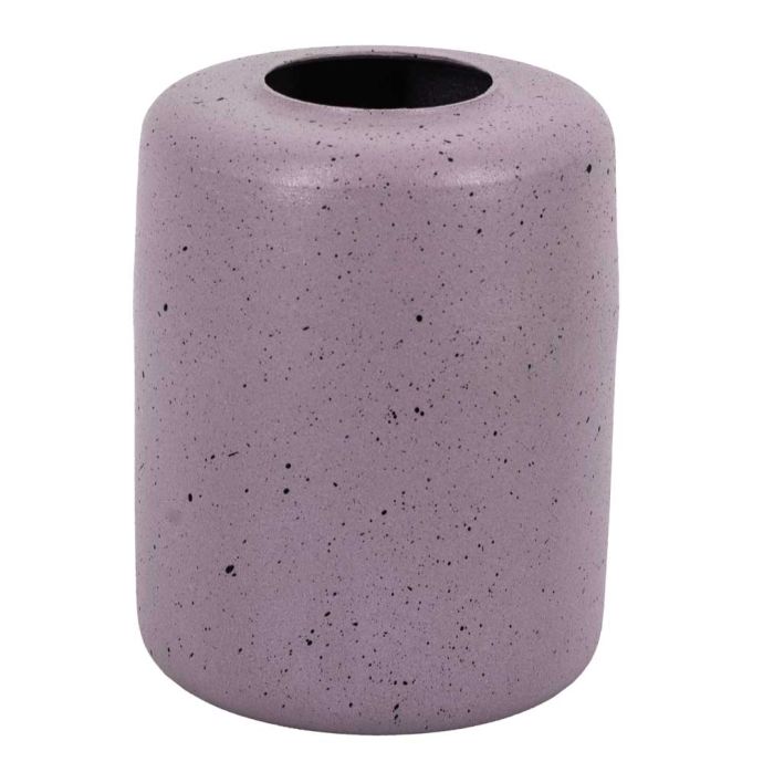 Metalen vaas lila dots