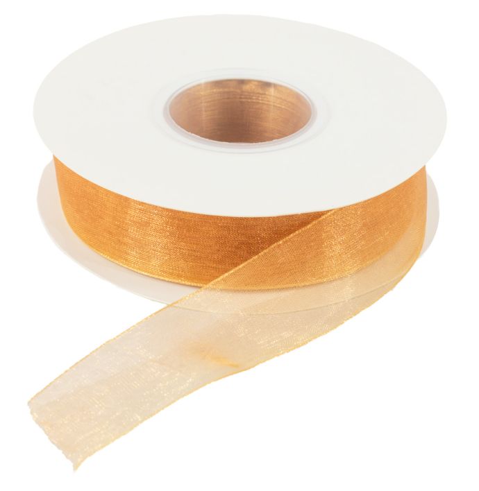 Organza lint oranje 25mm rol met 45 meter