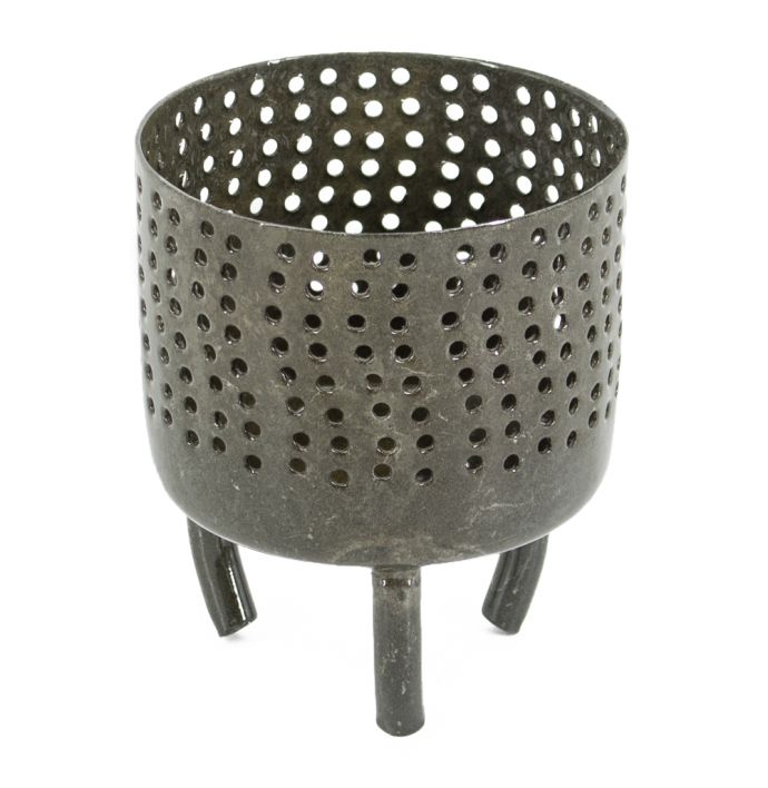 Metalen waxinehouder olive