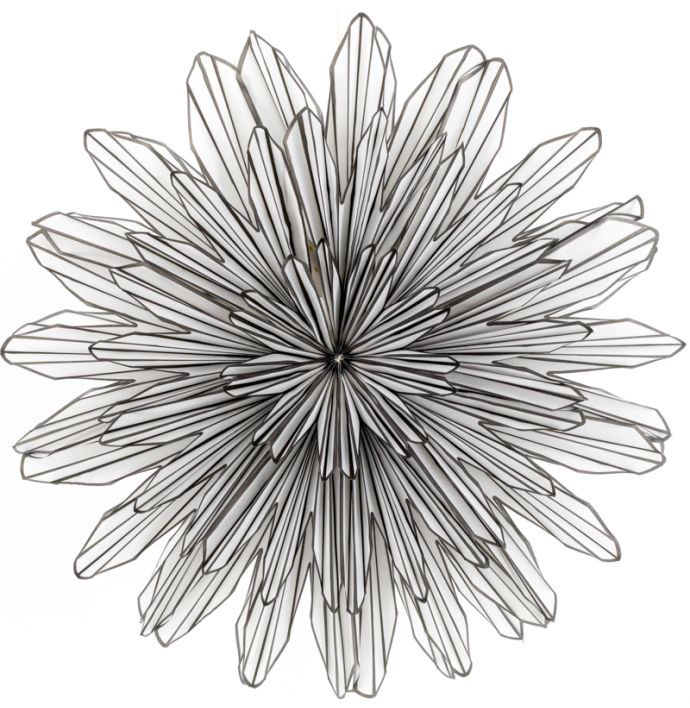 Papieren kerstster waves 60cm two-toned met pendel