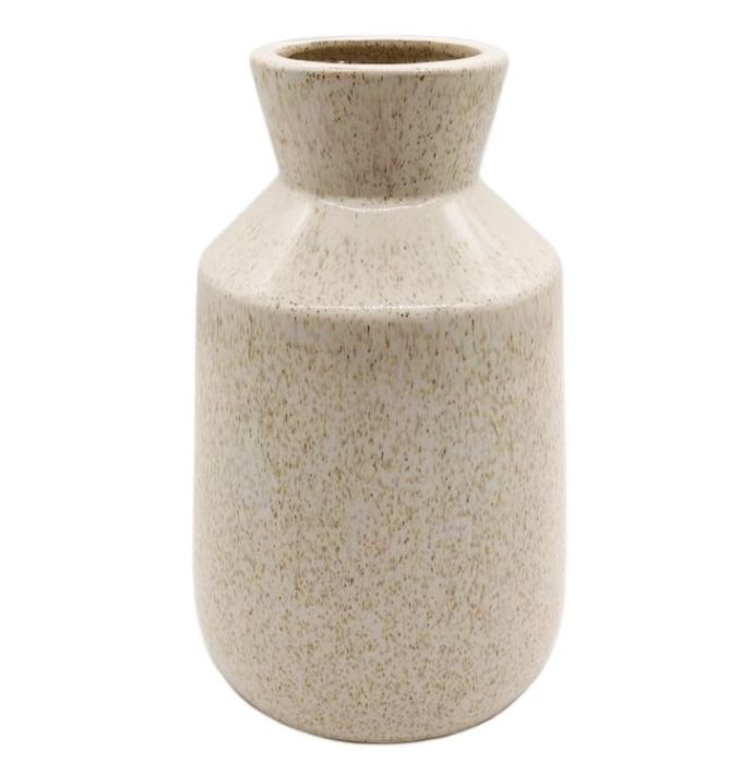 Aardewerk vaas beige wb