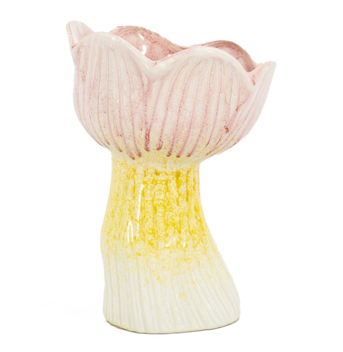 Aardewerk vaas tulp roze
