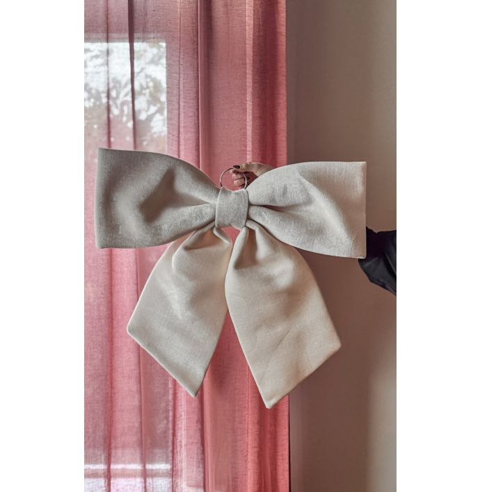 Stoffen strik L 65cm beige