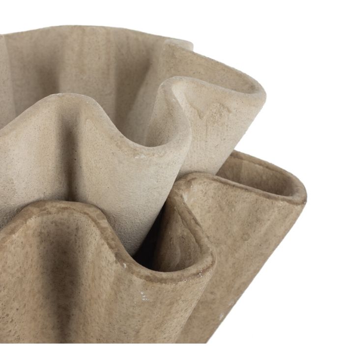 Aardewerk schaal Plica beige L wb