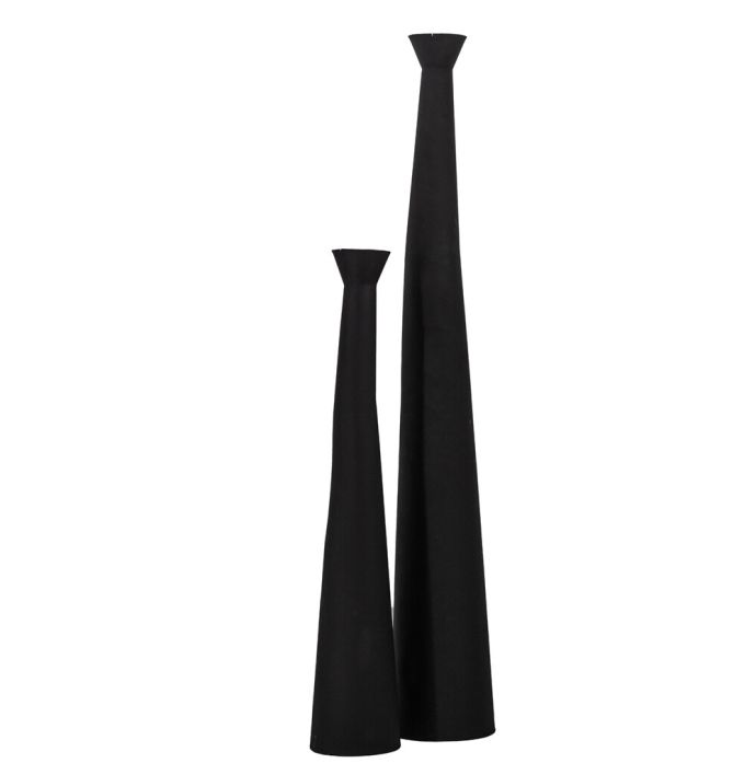 Metalen lange vaas black texture