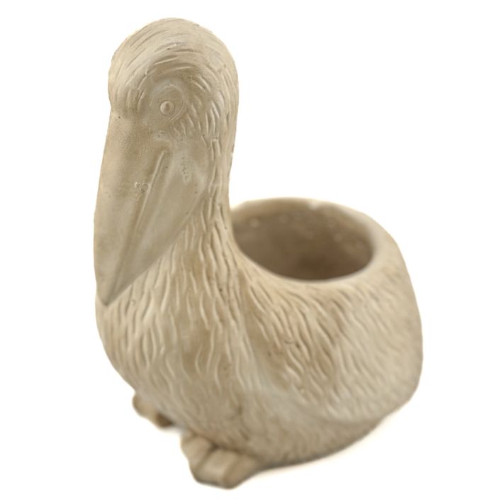 Aardewerk tray vogel beige S