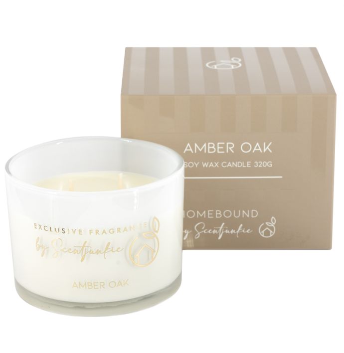 Geurkaars 320g amber oak