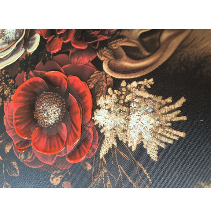 Schilderij vrouw bloemenkrans 60x80cm