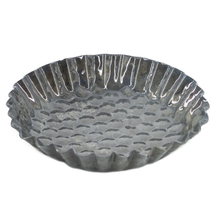 Metalen schaaltje honeycomb blue