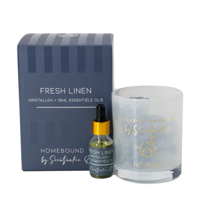 Geur kristal met 15ml essentiële olie fresh linen