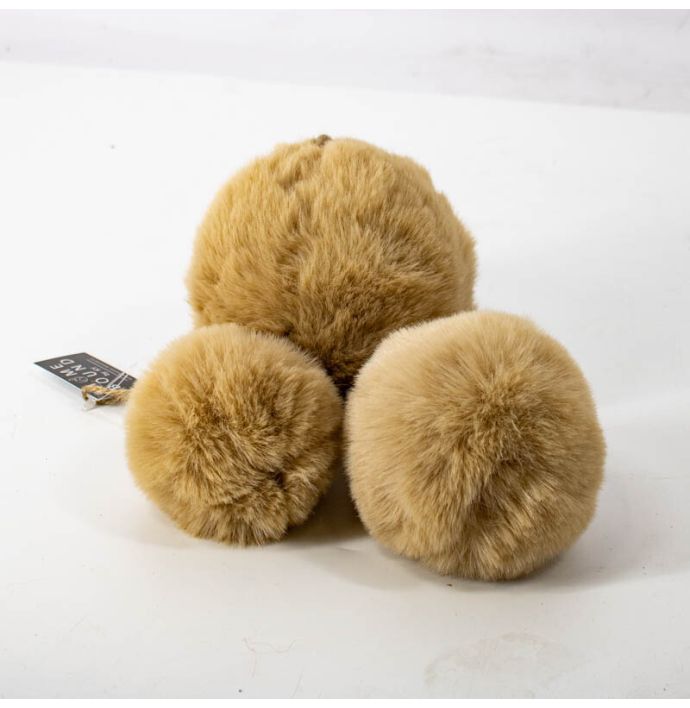 Fluffy bal hangend taupe 7cm