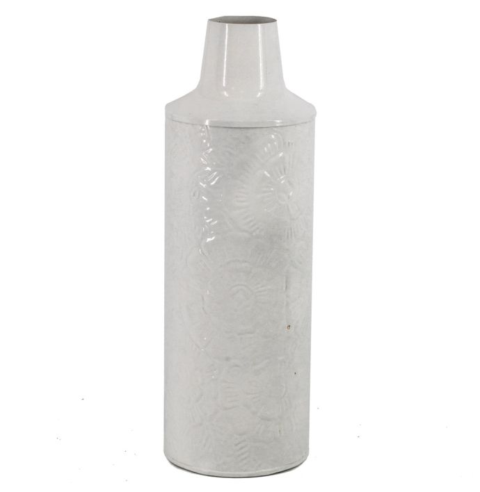 Metalen vaas white marble
