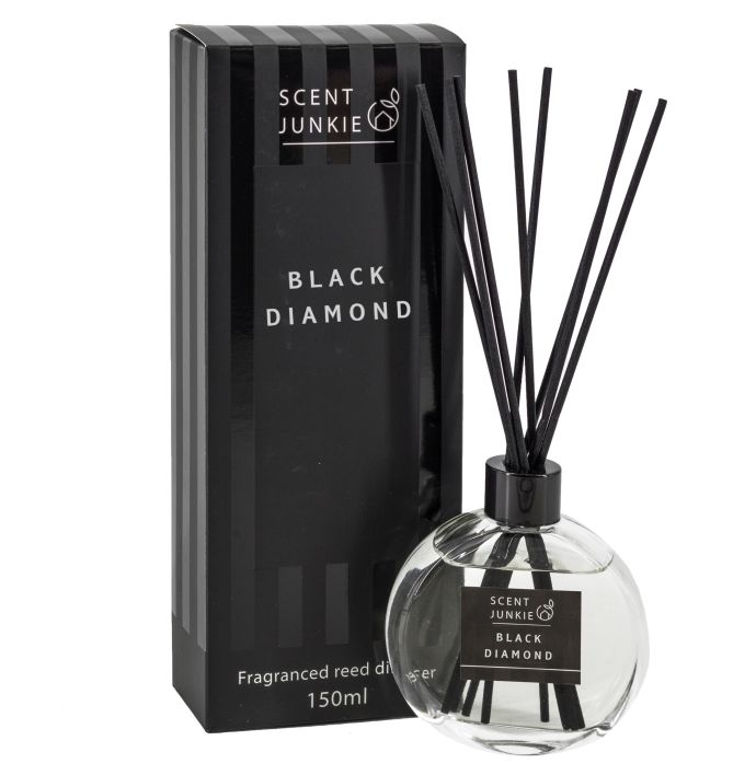 Geurdiffuser met stokjes 150ml black diamond