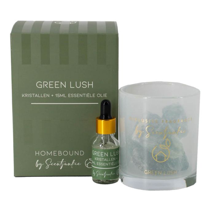 Geur kristal met 15ml essentiële olie green lush