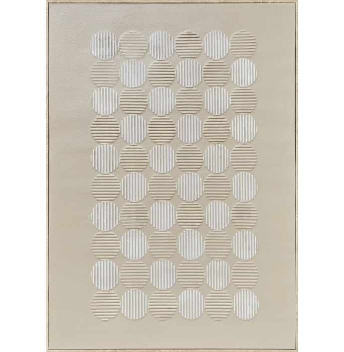 Schilderij dots beige 60x80cm