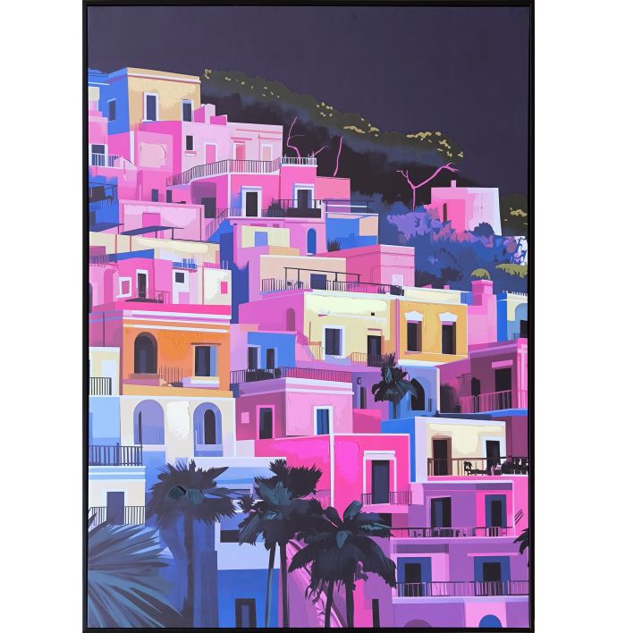 Schilderij landscape pink 60x80cm