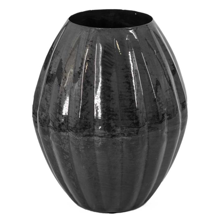 Metalen vaas blauw