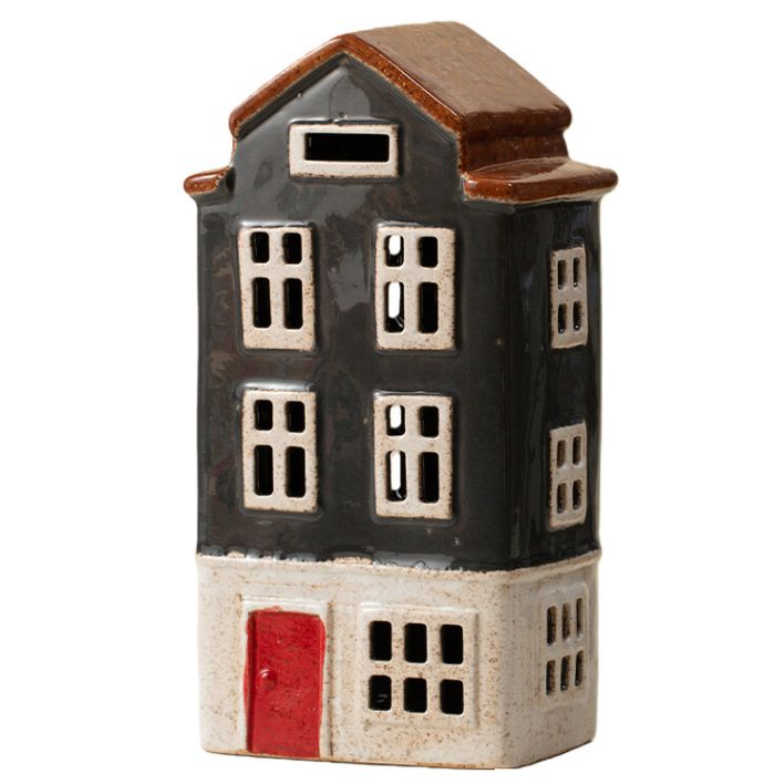 Keramiek huisje met LED Nest