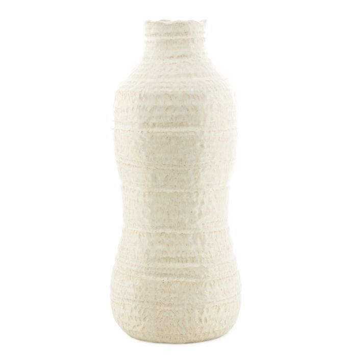 Aardewerk vaas Curve beige