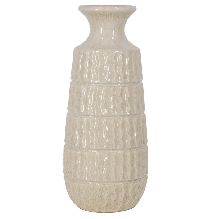 Aardewerk vaas Aztec beige