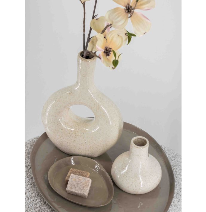Tray organisch hammered beige