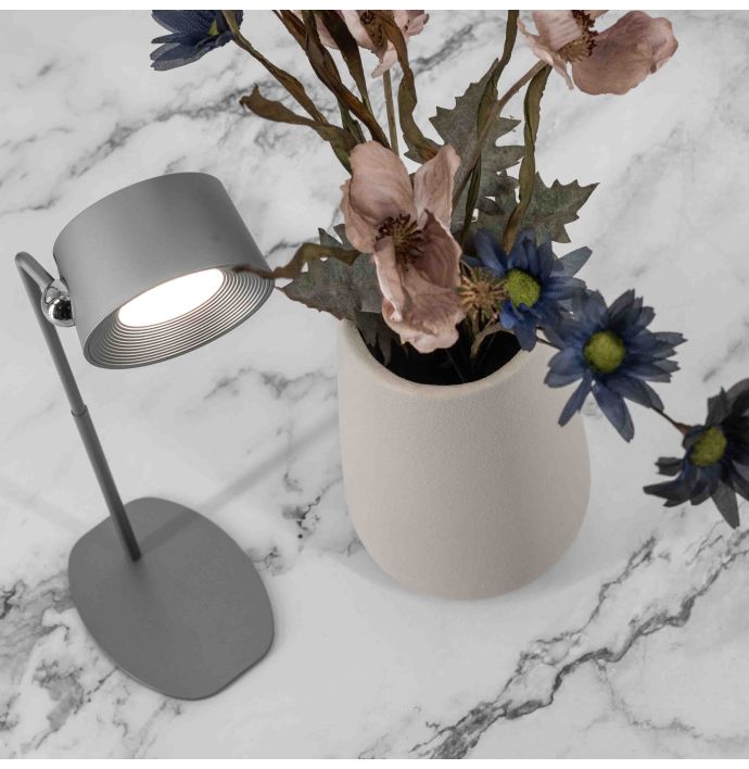 Bureaulamp Design LED op accu zilver