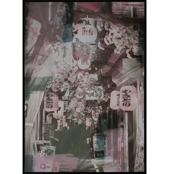 Schilderij streets pink 80x120cm