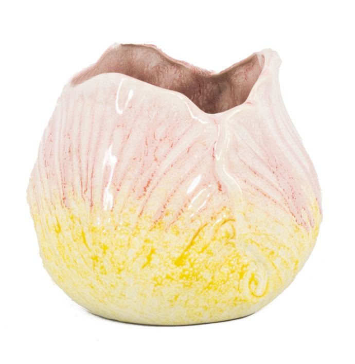 Aardewerk vaas tulp roze