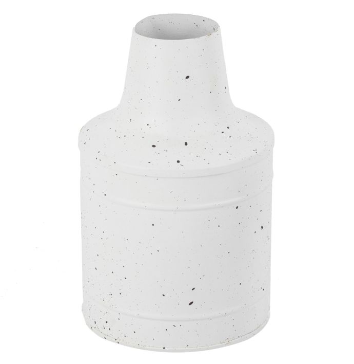 Metalen vaas white dots