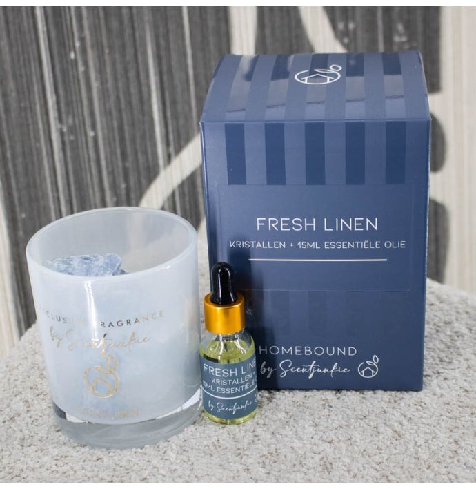 Geur kristal met 15ml essentiële olie fresh linen