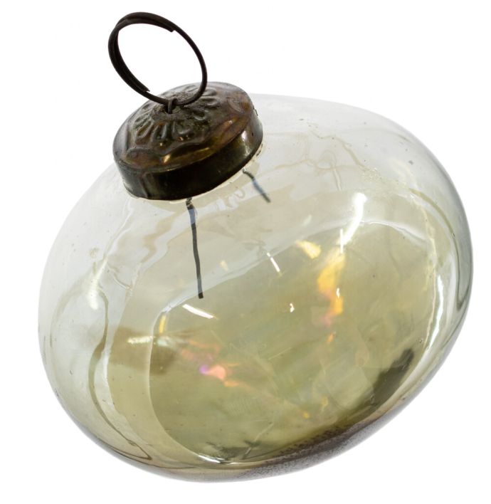 Kerstbal glas oil green