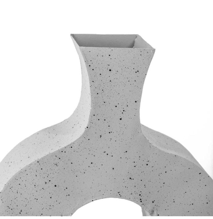 Metalen donut vaas white dots