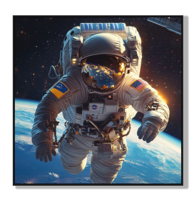 Schilderij astronaut 100x100cm