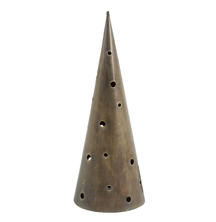 Metalen cone kerstboom cirkels goud