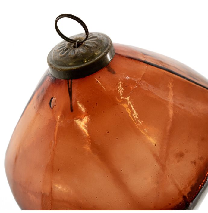 Kerstbal glas amber