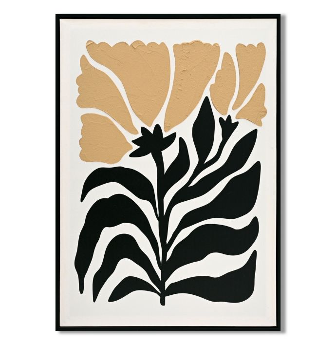 Schilderij bloemen organisch 48x68cm