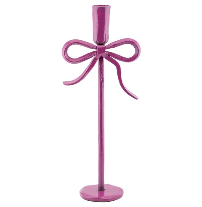 Kaarsenstandaard bow 30cm fuchsia
